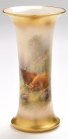 Lot 123 - Royal Worcester trumpet shape vase signed ''H....