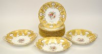 Lot 124 - Coalport yellow ground composite dessert...