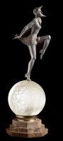 Lot 312 - An Art Deco figural table lamp, the female...