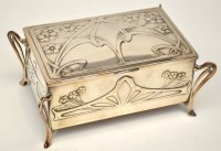 Lot 316 - A WMF electroplate cigarette box, decorated...