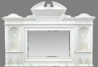Lot 348 - A Victorian cast iron overmantel mirror, the...