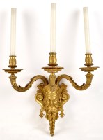 Lot 358 - A set of three gilt bronze or ormolu electric...