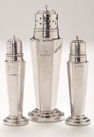 Lot 469 - Three Edward VIII silver condiments, by M.S.,...