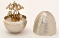 Lot 523 - An Elizabeth II silver surprise egg, by N.P.,...