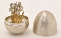 Lot 525 - An Elizabeth II silver surprise egg, by N.P.,...