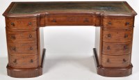 Lot 847 - A Victorian mahogany pedestal desk, with inset...