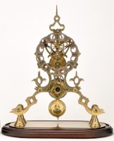 Lot 934 - A Victorian bass skeleton clock, with pierced...