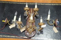 Lot 41 - A large ornate cast metal five-branch modern...
