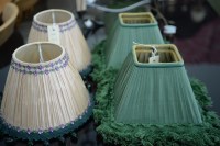 Lot 44 - A pair of modern tapering lamp shades, with...