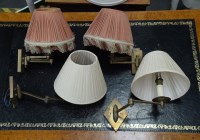 Lot 50 - Two pairs of modern cantilever brass wall...