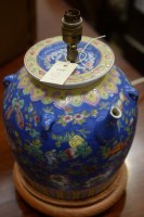 Lot 62 - A pair of modern Chinese ceramic table lamps,...