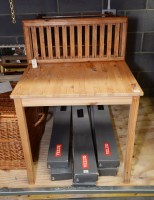 Lot 71 - A modern pine rectangular table, 120cms long;...