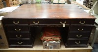 Lot 90 - A large 19th Century mahogany partners desk,...