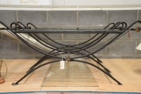 Lot 95 - A pair of modern black painted wrought iron...