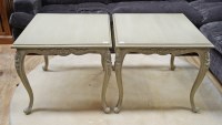 Lot 112 - A pair of modern painted square occasional...