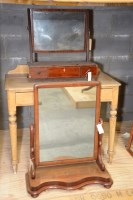 Lot 128 - A Georgian rectangular swing toilet mirror in...