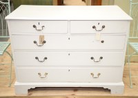 Lot 142 - A George III and later painted chest of two...