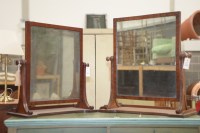 Lot 150 - Two Georgian mahogany rectangular swing toilet...