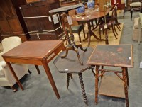 Lot 206 - A mahogany and stained wood circular wine...