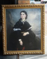 Lot 227 - A large reproduction oil painting - portrait...