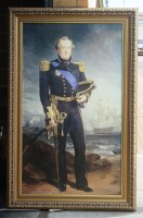 Lot 233 - A reproduction oil painting - a portrait of...