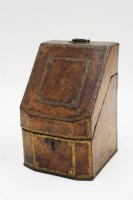 Lot 255 - A 19th Century embossed leather covered former...