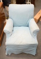 Lot 256 - A 19th Century compact easy chair, the shaped...