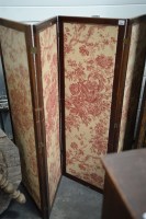 Lot 264 - A stained wood four-fold draught screen, with...