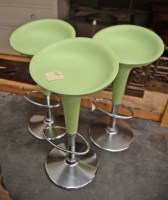 Lot 283 - Three modern moulded green breakfast bar...