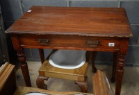 Lot 289 - A small rectangular stained wood table with...