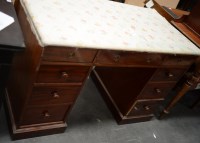 Lot 299 - A 19th Century mahogany pedestal desk, fitted...