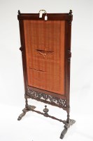 Lot 316 - A Victorian mahogany firescreen, with sliding...