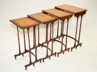 Lot 333 - A Regency quartetto nest of birdseye maple and...