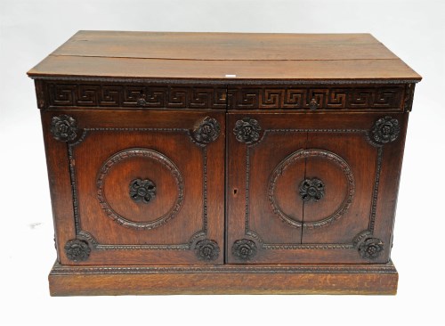 Lot 355 - An early Georgian oak cabinet, possibly after...