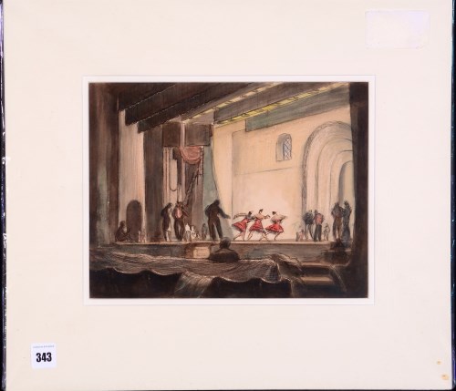 Lot 343 - Attributed to Edward Ardizzone, RA - ''Stage...