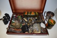 Lot 716 - A pair of binoculars; a silver plated tankard;...