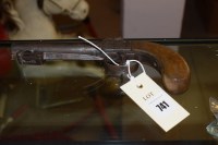 Lot 741 - A percussion pistol with barrel above bayonet...