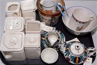 Lot 222 - A Wemyss style part batchelor tea service; a stoneware
