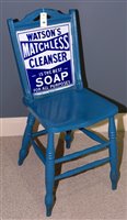 Lot 190 - A early 20th Century blue painted chair with enamelled