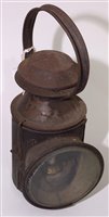 Lot 164 - A British railways hand lamp with clear blue...