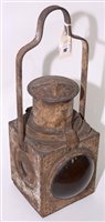 Lot 167 - British railways (E) bullseye railway lamp,...