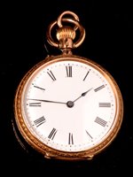 Lot 696 - An 18k pocket watch.