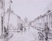 Lot 279 - "Spennymoor: Edward Street wet day".