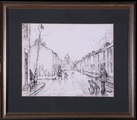 Lot 279 - "Spennymoor: Edward Street wet day".