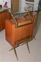 Lot 762 - A cocktail bar; a rosewood sideboard; and a stained glass superstructure.