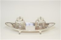 Lot 619 - Victorian silver pen and ink stand