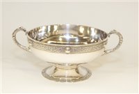 Lot 553 - Dublin silver bowl with Lindisfarne boarder
