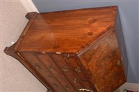 Lot 948 - A George I burr walnut and banded bureau.
