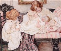 Lot 256 - A mother nursing a baby.