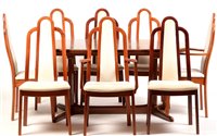 Lot 1127 - A Danish dining table and eight chairs.